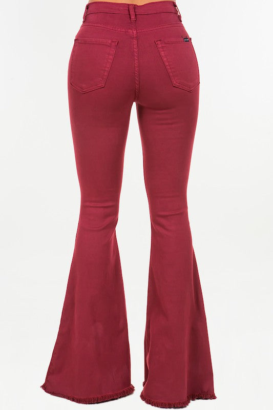 Bell Bottom Jean in Wine