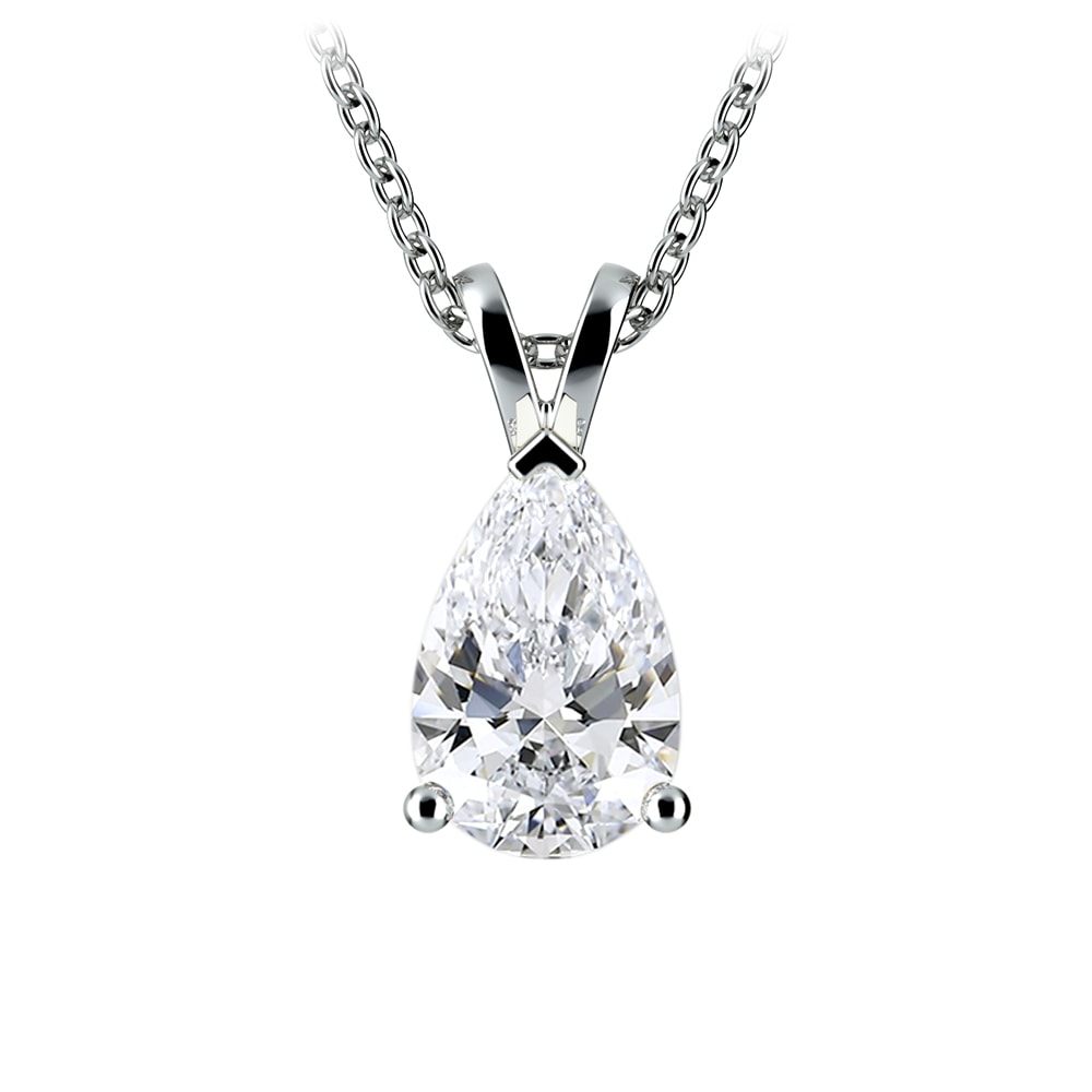 AGI Certified 2.00 CTW Pear Cut Lab-Grown Diamond (F/VS) Pendant in