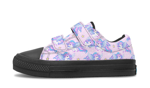 Kids Shoes Low Tops Flying Unicorn