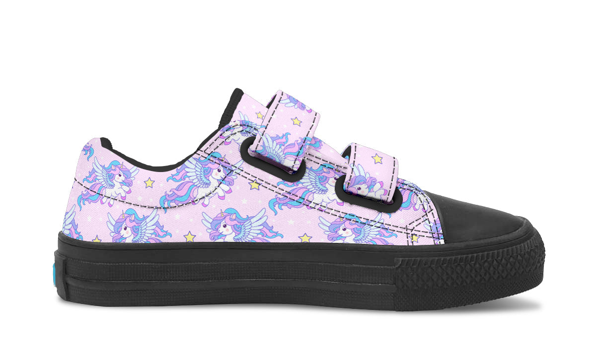 Kids Shoes Low Tops Flying Unicorn