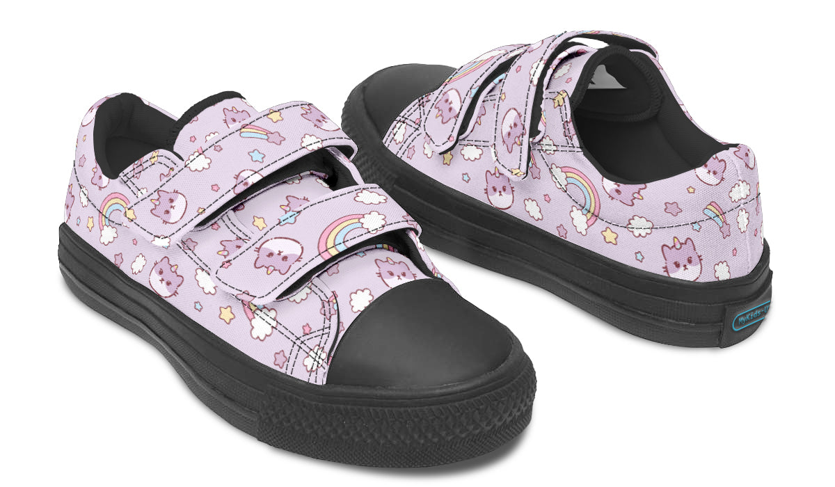 Kids Shoes Low Tops Rainbow And Cats