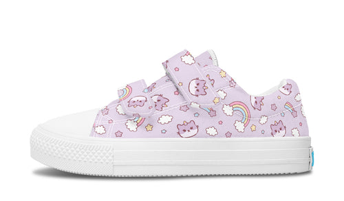 Kids Shoes Low Tops Rainbow And Cats