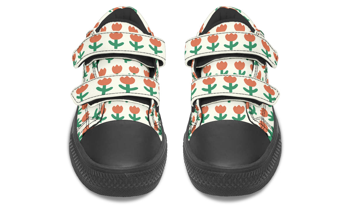 Kids Shoes Low Tops Floral Pattern