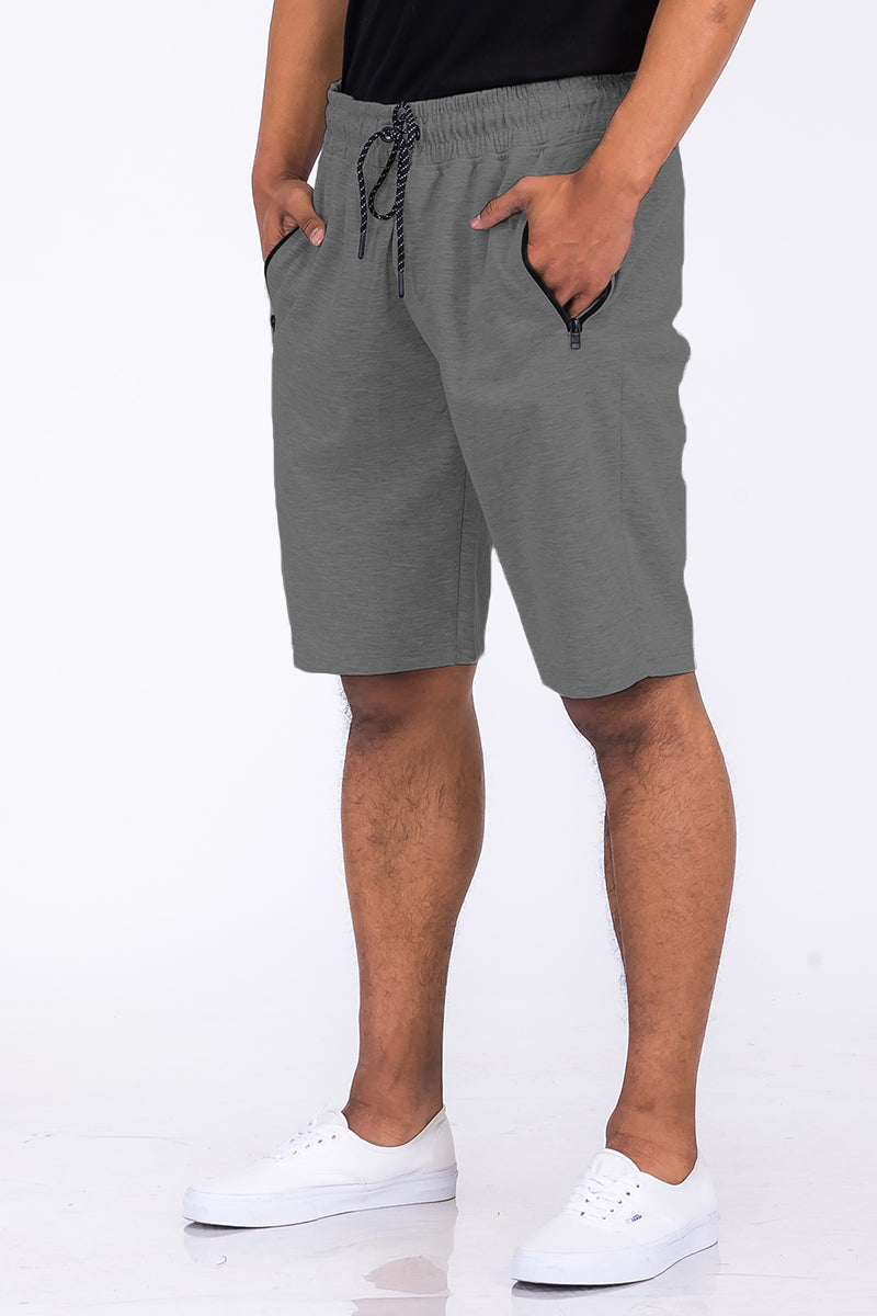 HEATHERED COTTON SHORTS