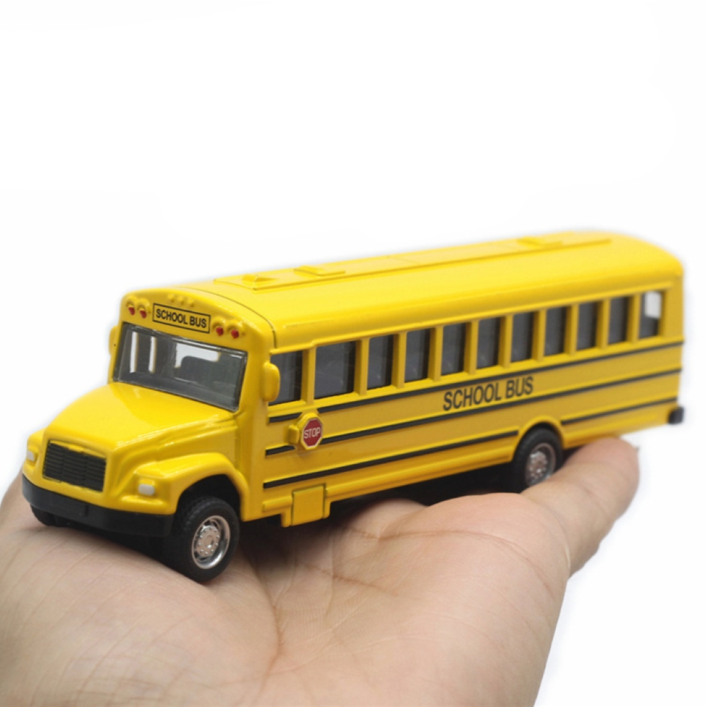 Alloy Inertial School Bus Model Car Model For Gifts Kids Boy Toys