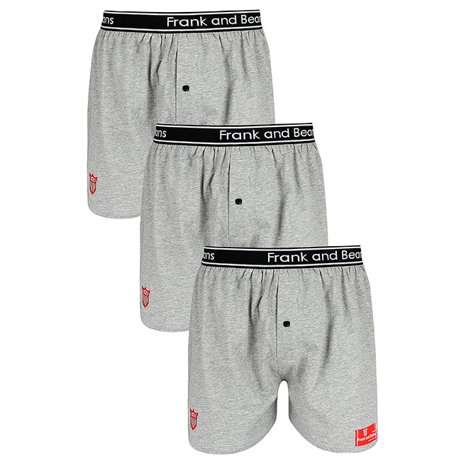 3 Mens Cotton Boxer Shorts Grey