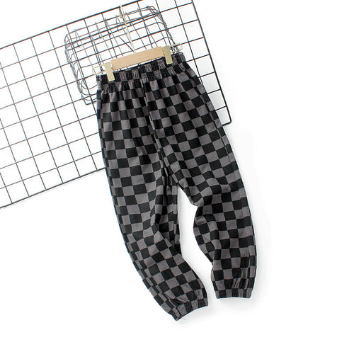 Baby Boy Checkerboard Pattern Summer Loose Pants