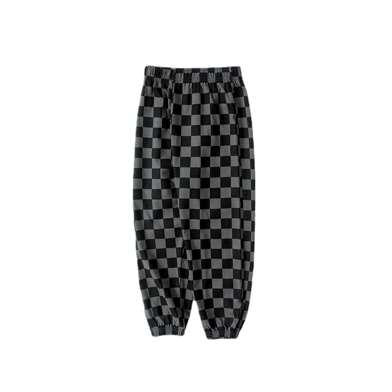 Baby Boy Checkerboard Pattern Summer Loose Pants