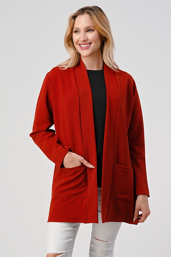 Light, Solid Cardigan with Front Pockets